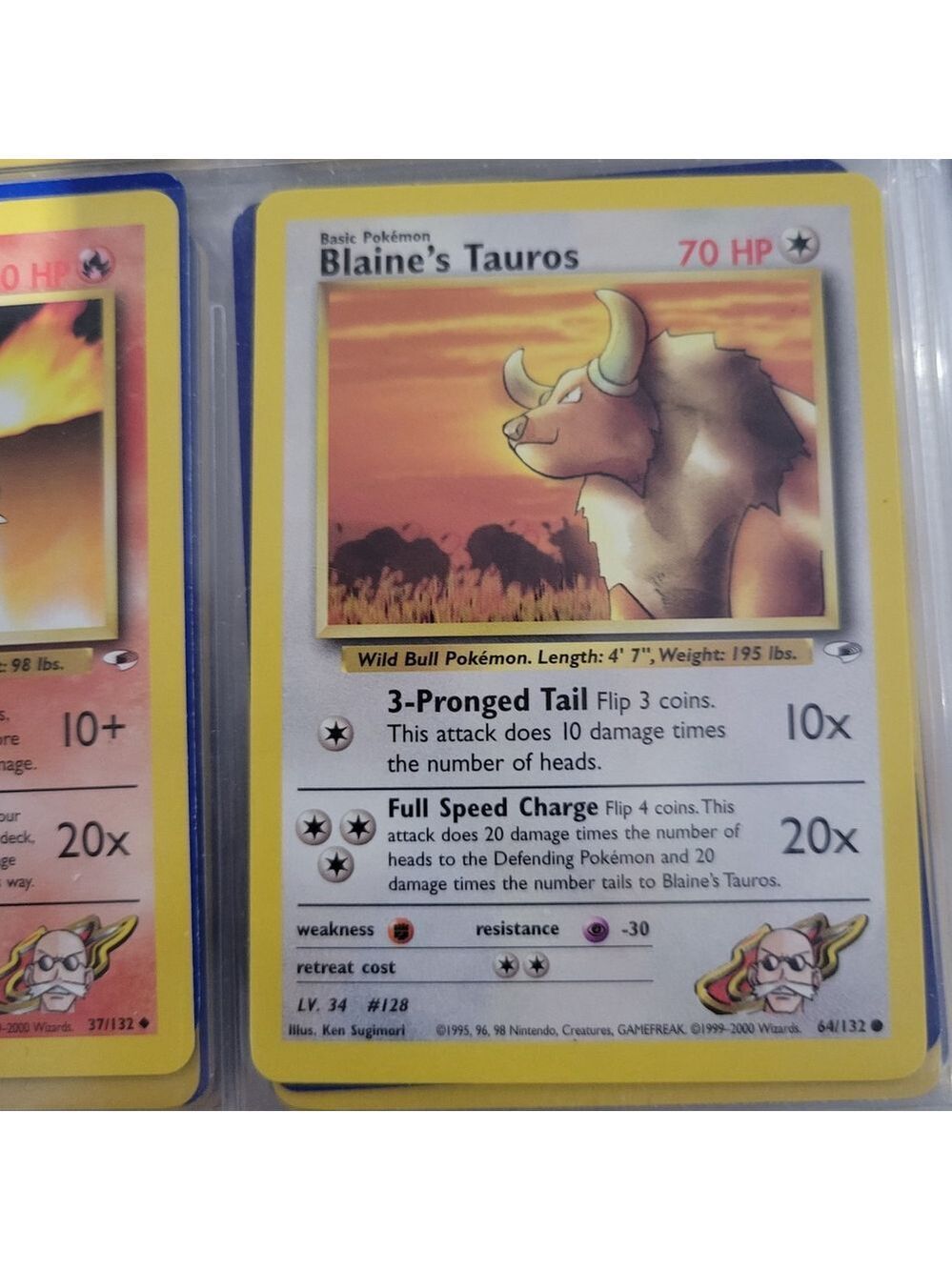 Pokemon Card Blain's Tauros